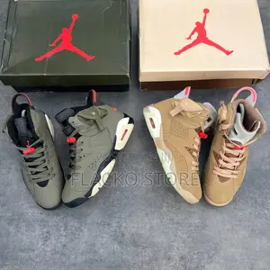 Original Travis Scott X Jordan 6 Retro British Khaki Sneakers