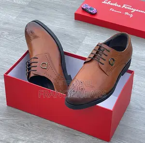 Luxury Brown and Black Leather Brogue Derby Shoes for Men