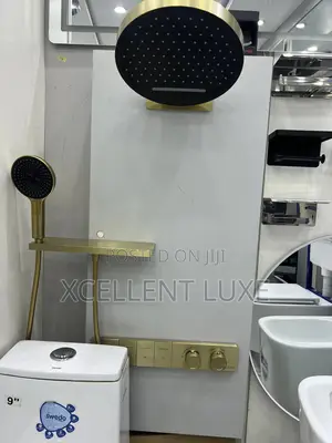 Rainfinity Matt Gold Conduit Shower Mixer System 1 Jet(Uk)