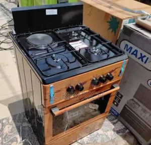 Maxi (Wood Type) 3 Burner Gas, 1 Electric Hot Plate With Oven 60 by 60