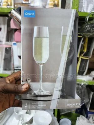 2pcs Madison Flute Champagne Ocean Glass