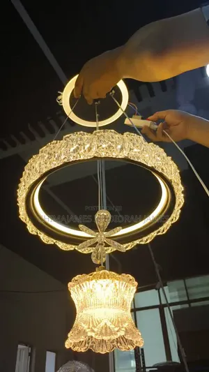 Luxury Led Aisle Light Acrylic Black White Gold Pendant Lamp For