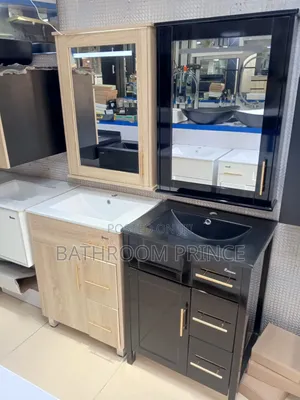Brown Standing Carbinet Basin With Led Mirror
