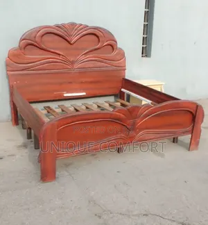 Top Quality 6 by 6 Real Wooden Bedframe With Side Drawer