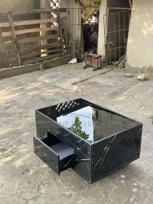 One Drawer Centre Table With Glass Top