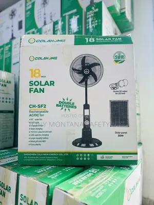 Colahome 18 Inch Solar Fan Rechargeable Ac/Dc Fan With 25w Solar Panel