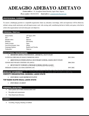 Management And Sales Representative