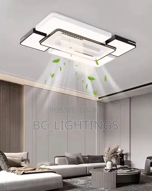 Modern Luxury Bladeless Ceilingfan Chandelier Light With Remote 1100mm