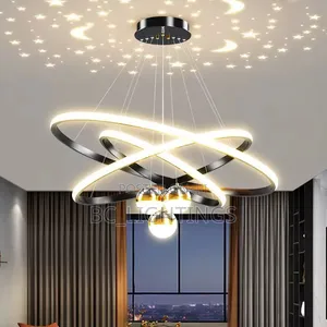 Modern Led Dining Room Chandeliers Simple Ring Decorative Light 800mm