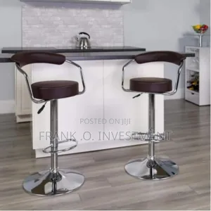 Barstool With Arms and Chrome Base - Black - Set of 2