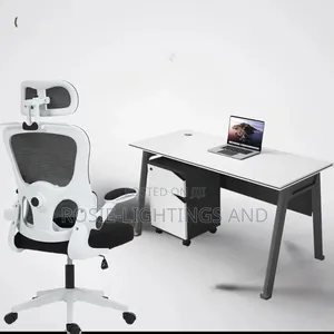 A Set of Premium Office Table Egornomic Chair