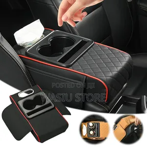 Multi-Functional Car Armrest Organizer and Cushion