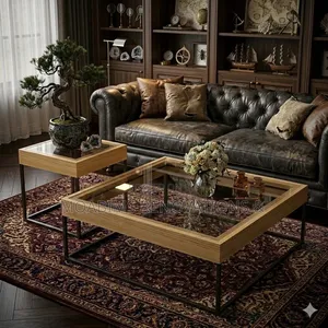 Minimalist Glass Twin Center Table