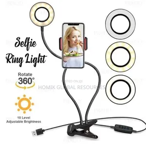 Professional Table Clip Live Stream Ring Light Phone Holder