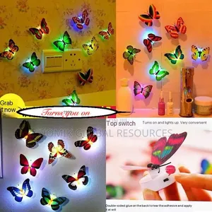 1pc Butterfly Wall Led Light Sticker