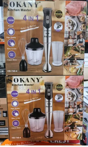 Sokany 4-in-1 Hand Blender With 1000w Power and Stainless Steel Shaft