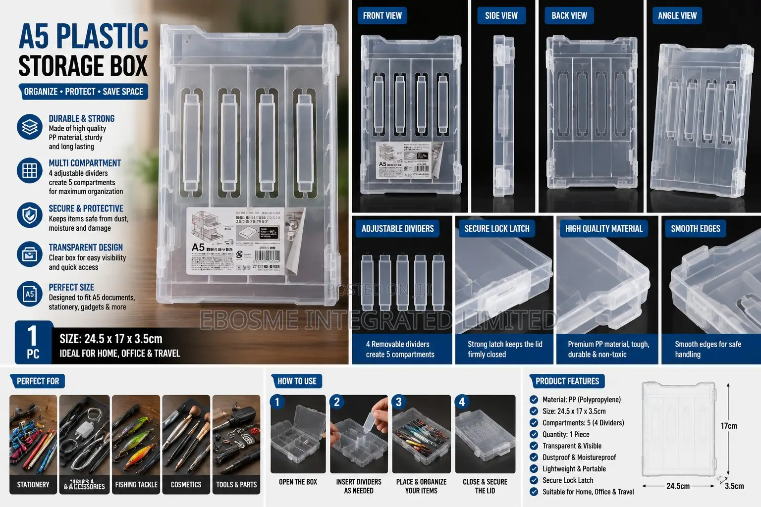 A5 Plastic Storage Box