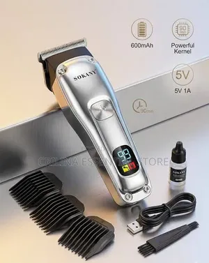 Sokany Professional Hair Clipper, Digital Led Display, 600mah Battery