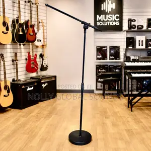 Adjustable Arm Round Base Microphone Boom Stand (Black 4 Musician, Etc