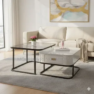 Marble/Glass Twin Center Table