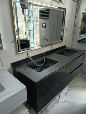 Black England Luxury Cabinet Basin Double Bowl