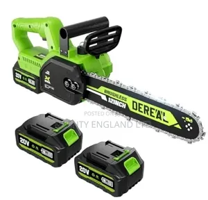 20v 12-Inch Cordless Brushless Chainsaw With Two Batteries