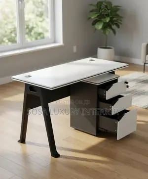 Premium Imported Modern White Office Desk With Drawers