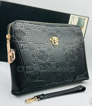 High Fashion Versace Men's Armpit Purse Occasional Purse Leather Boxed