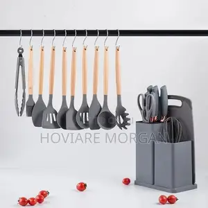 Silicone Cooking Spoon Set With Knife and Chopping Board