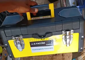 Plastic Iron Empty Tool Box – Strong Heavy Duty Storage Box