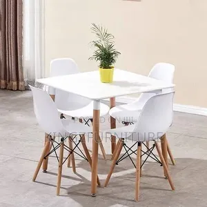 Square Luxury Dinning Round Table + 4 Sitting Chairs