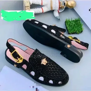Luxury Versace Men's Studded Black Sandals