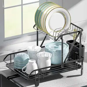 2 Tier Stainless Steel Multifunctional Dish Drying Rack