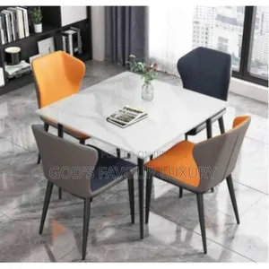 Dining Table Set of 4 Chairs - Orange