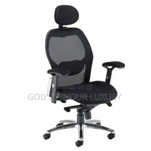 Mesh Leather Swivel Office Chair- Black