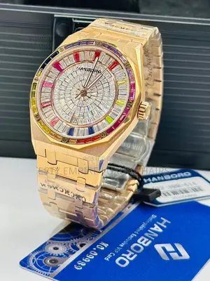 High Quality Luxury Hanboro Chain Wristwatch With Stones