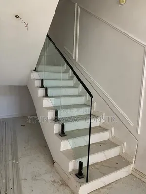 Plain Glass With Black Spigot Base Railing