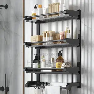 Wall Mounted Storage Shelf Bathroom Organizer and Storage,3 Layers