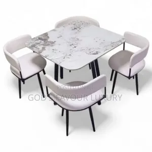 Square Dining Table With 4 Chairs - White