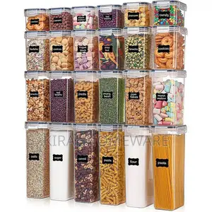 24pcs Airtight Container With Label Stickers and Measuring Spoons