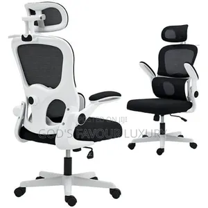 Ergonomic Swivel Office Chair - White Black