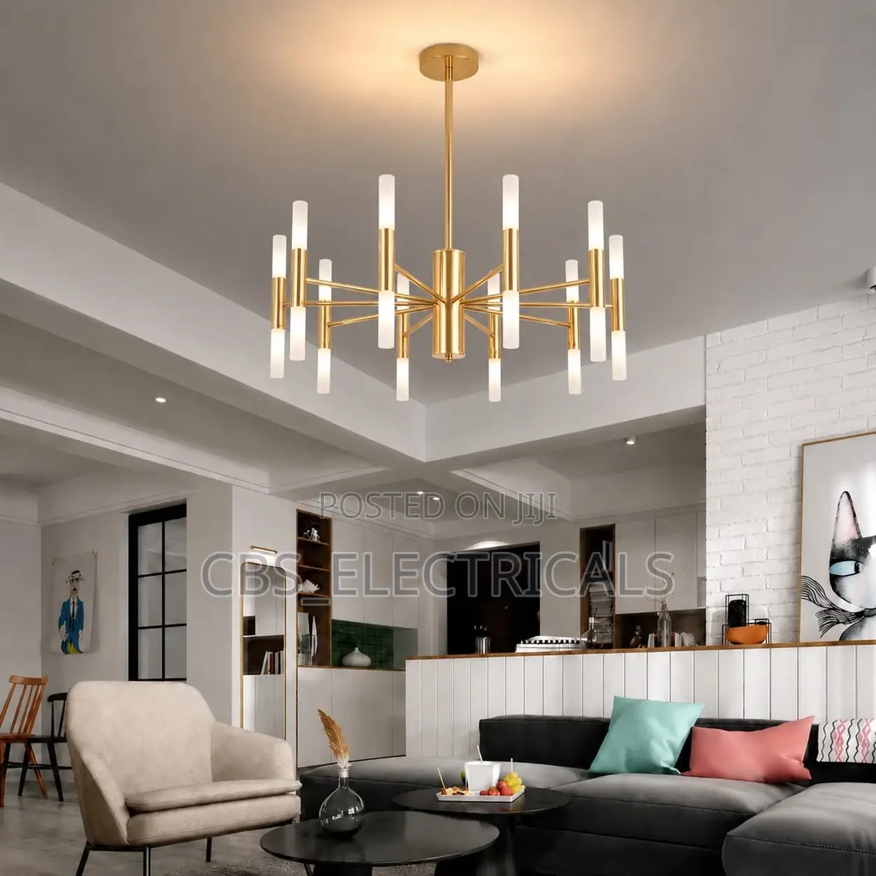 Nordic Gold Spoke Chandelier!