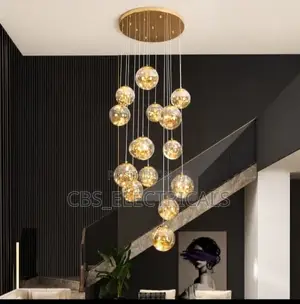 Luxurious Crystal Bubble Staircase Chandelier