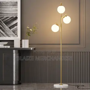 Marble Glass 3-Light Standing Floor Lamp for Living Room