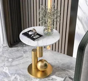 Golden Marble Stool