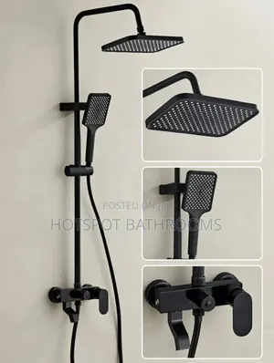 Black Rainfall Shower With Hand Shower