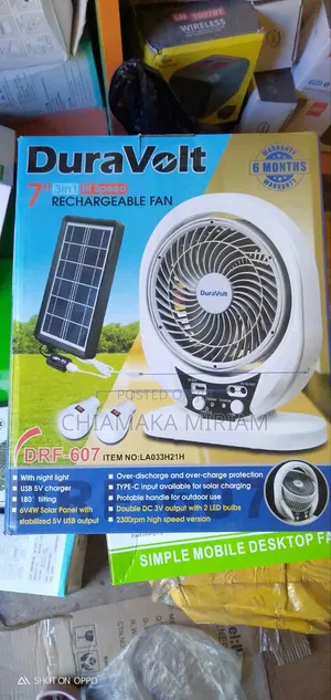 Duravolt and Sonik Rechargeable Desktop Fan