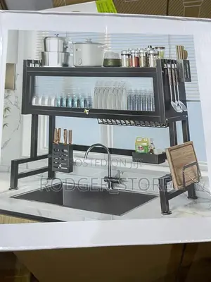1 Layer Over the Sink Plate Rack With Cover