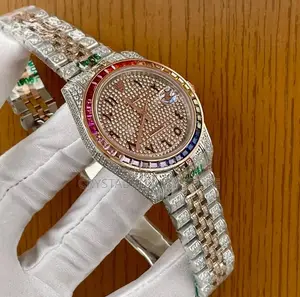 Rolex Quality Luxury Men Genuine Iced Face Automatic Engine Wristwatch