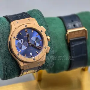 Hublot Quality Luxury Men Genuine Leather Automatic Engine Wristwatch